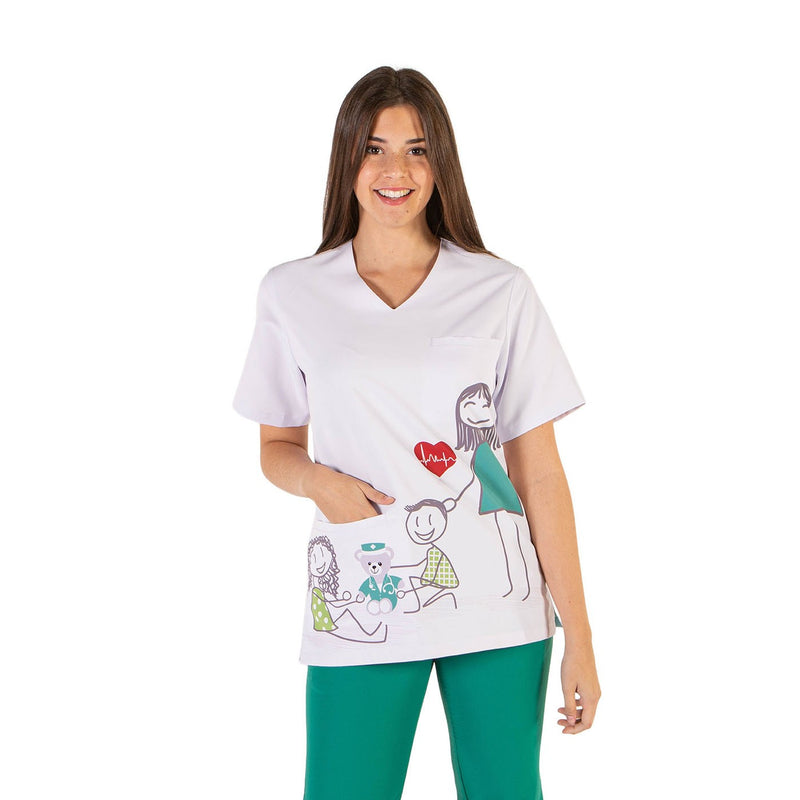 Children's printed sanitary blouse | Unisex Microfiber Small -zoom-