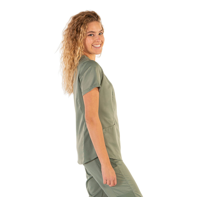Peach Women's Medical Scrub Top -zoom-