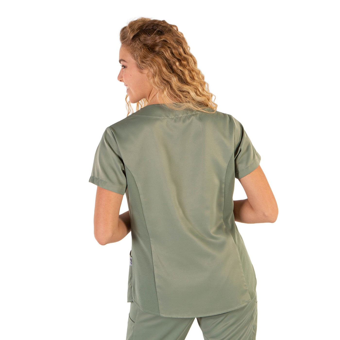 Peach Women's Medical Scrub Top -zoom-2