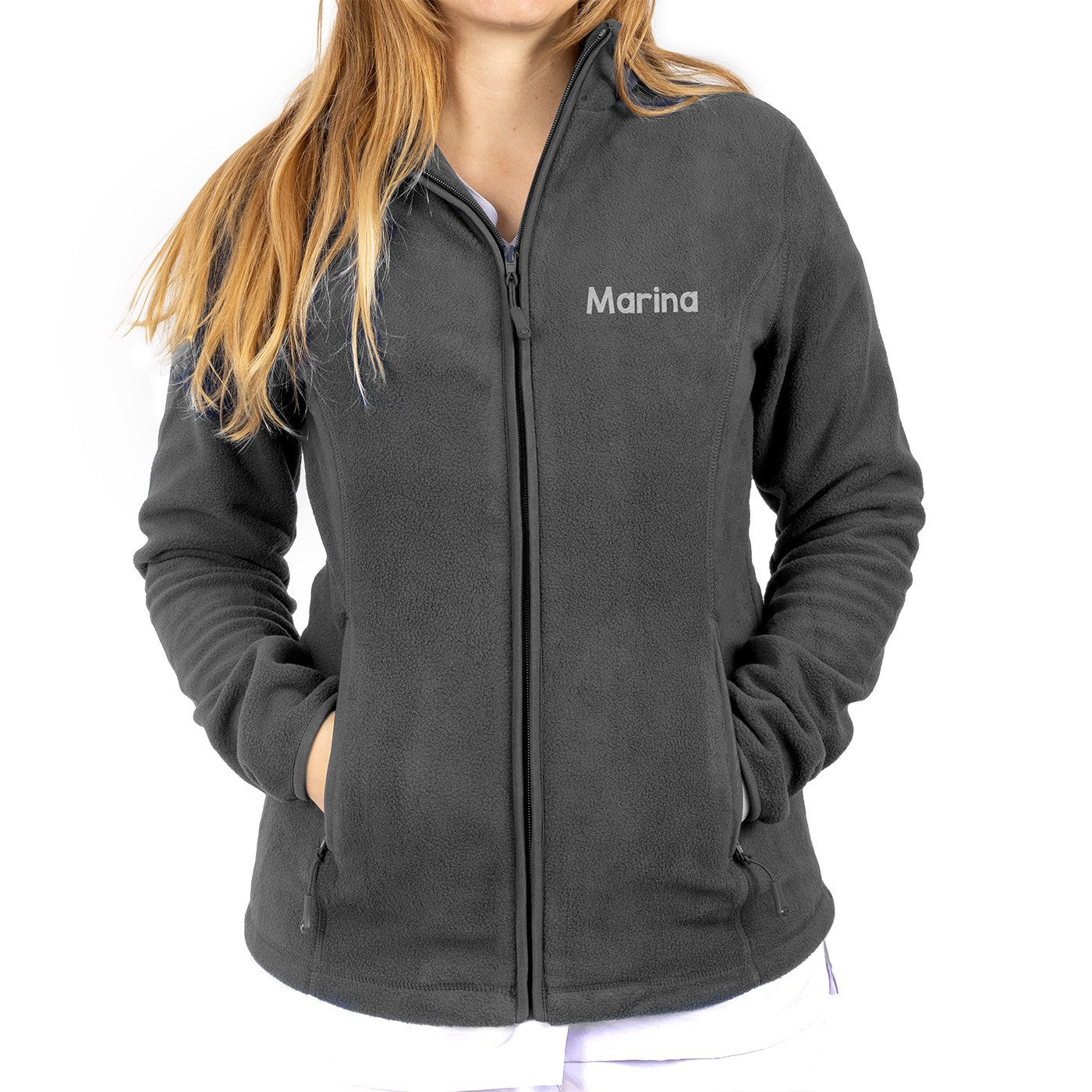 Forro Polar Sanitario Mujer Personalizado – Color Gris-2