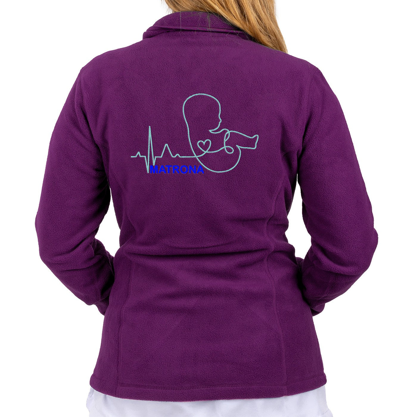 Forro Polar Sanitario Mujer Personalizado – Púrpura con bordado-1