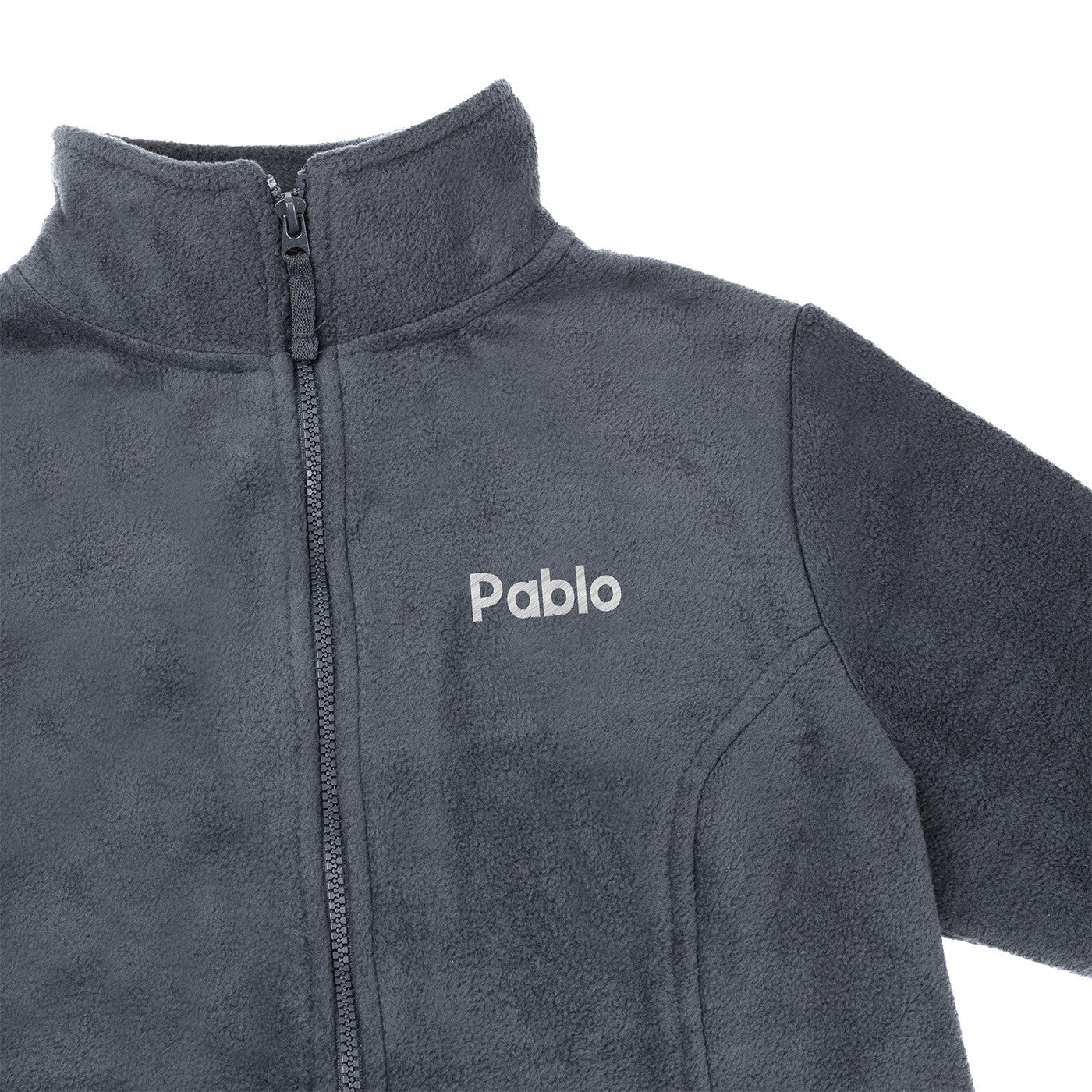 Personalized Men's Fleece Jacket - Grey with Embroidery-6