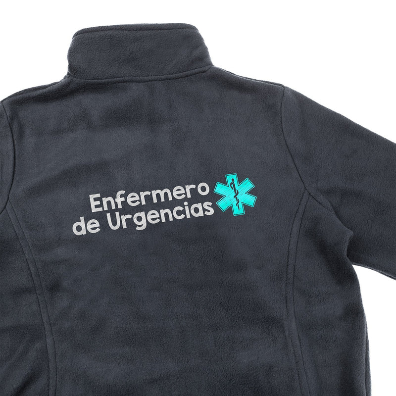Personalized Men's Fleece Jacket - Grey with Embroidery-zoom-