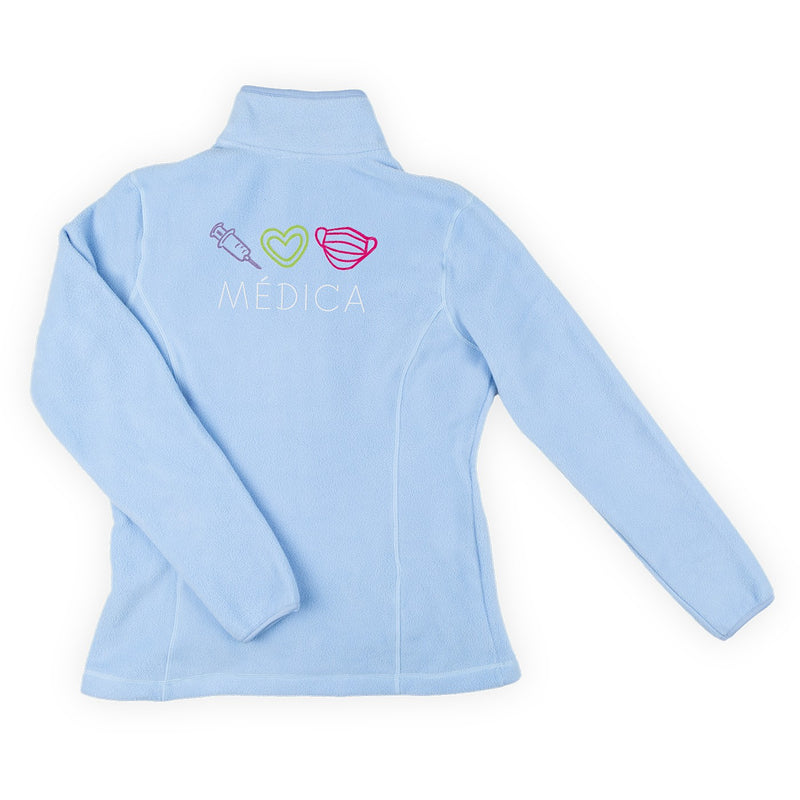 Forro Polar Sanitario Mujer Bordado Personalizado - Sweet Azul-zoom-