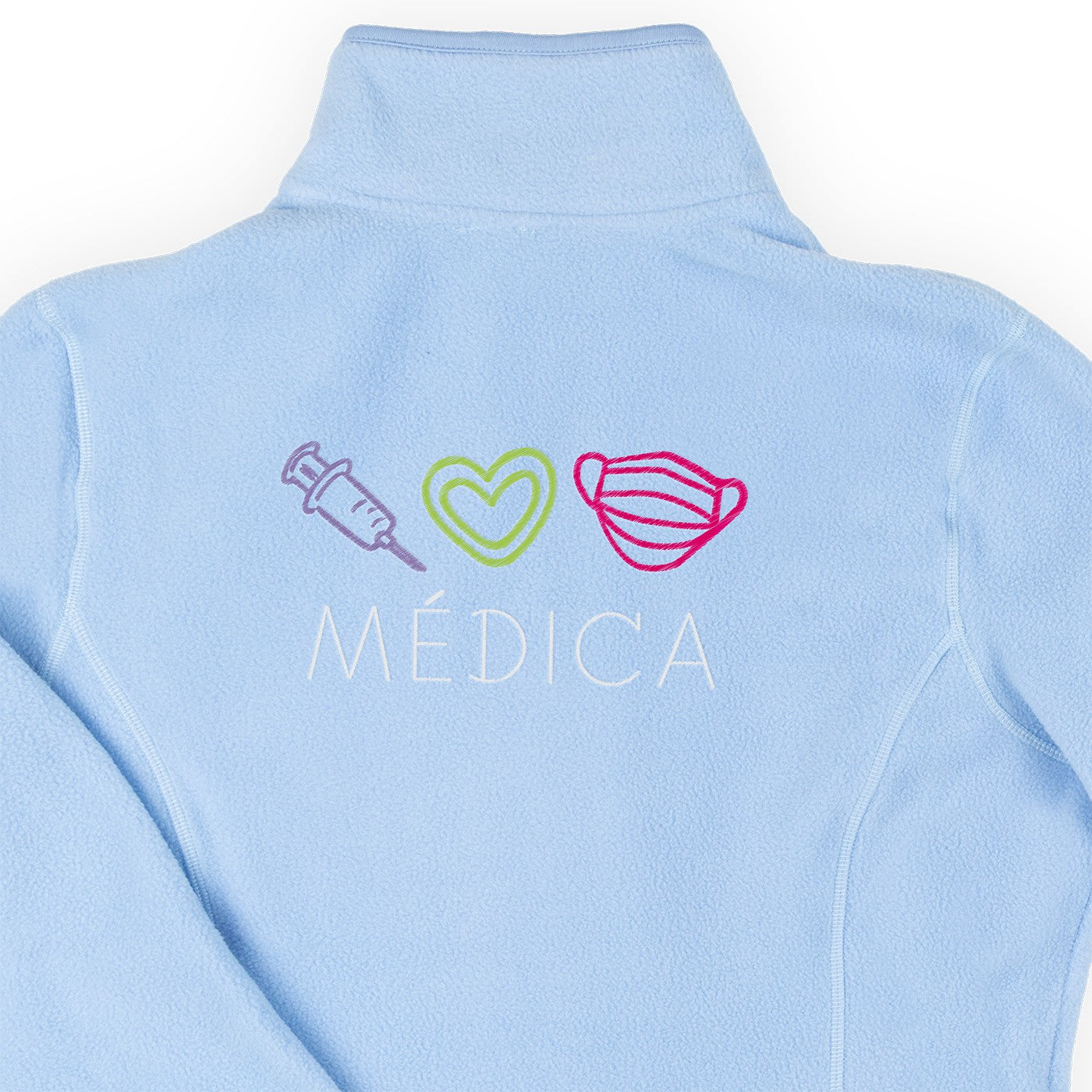 Forro Polar Sanitario Mujer Bordado Personalizado - Sweet Azul-2