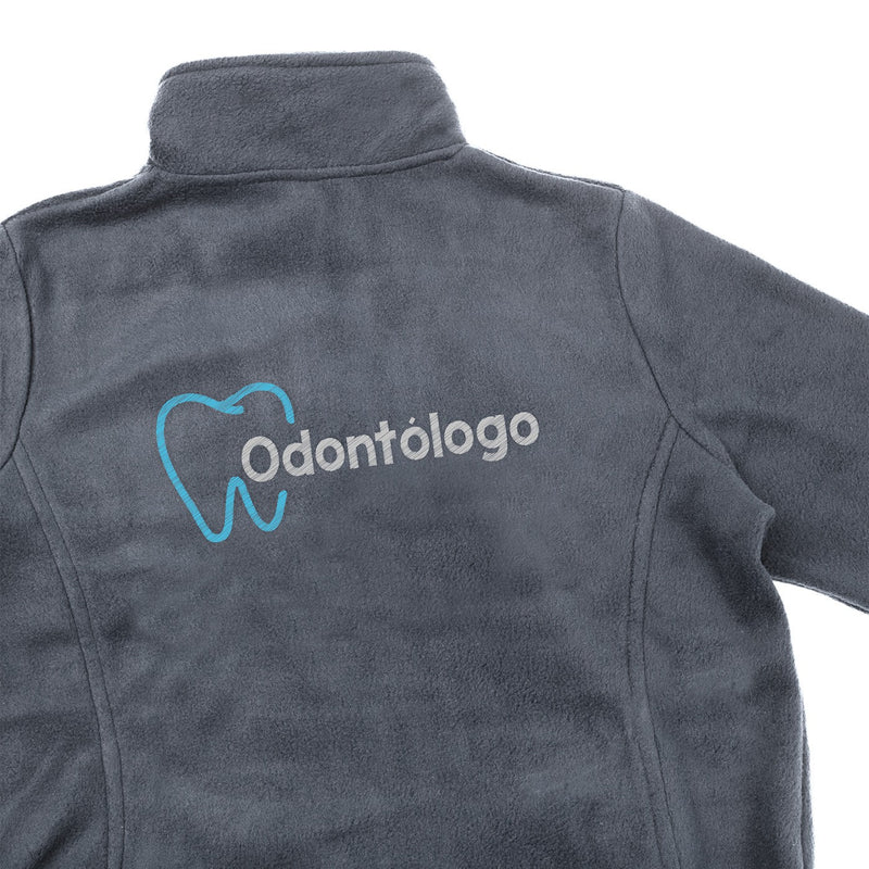 Personalized Men's Fleece Jacket - Grey with Embroidery-zoom-