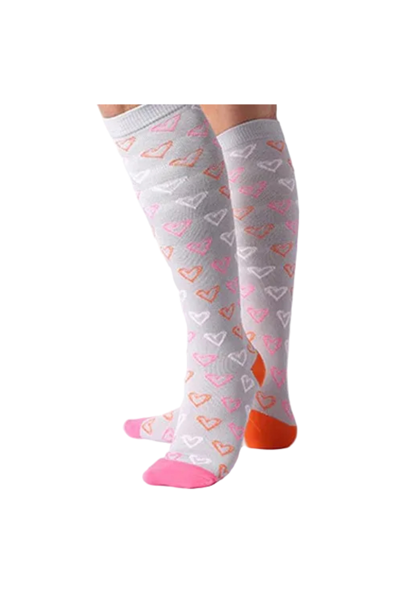 Calcetines de compresión - CORAZONES - GRIS-zoom-