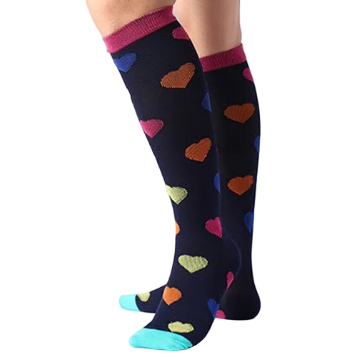 Compression Socks - Hearts - Navy-zoom-