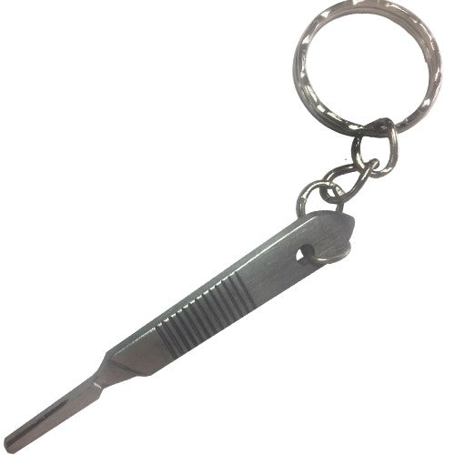 Metal keychain with scalpel handle-zoom-