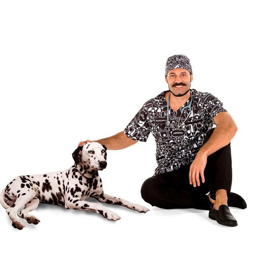 blusón veterinario estampado