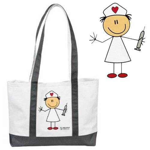 Tote bag - Stick Nurse - Grey-1