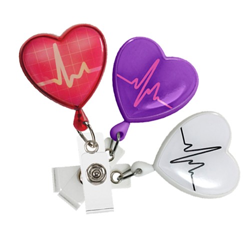Retractable Scissor Holder with Clip – EKG Heart Design-zoom-