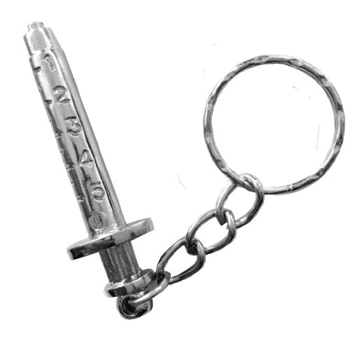 Chrome syringe metal keychain-zoom-