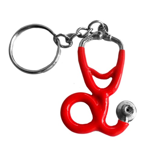 Llavero metal Fonendoscopio rojo