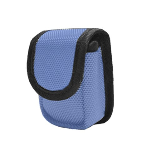 Funda textil violeta con cierre de velcro para guardar el pulsioxímetro Choicemmed