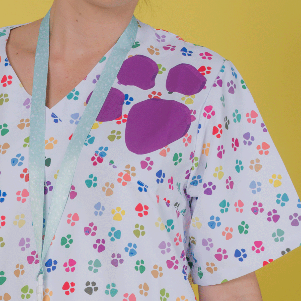 Microfiber Blouse - White Footprints -2