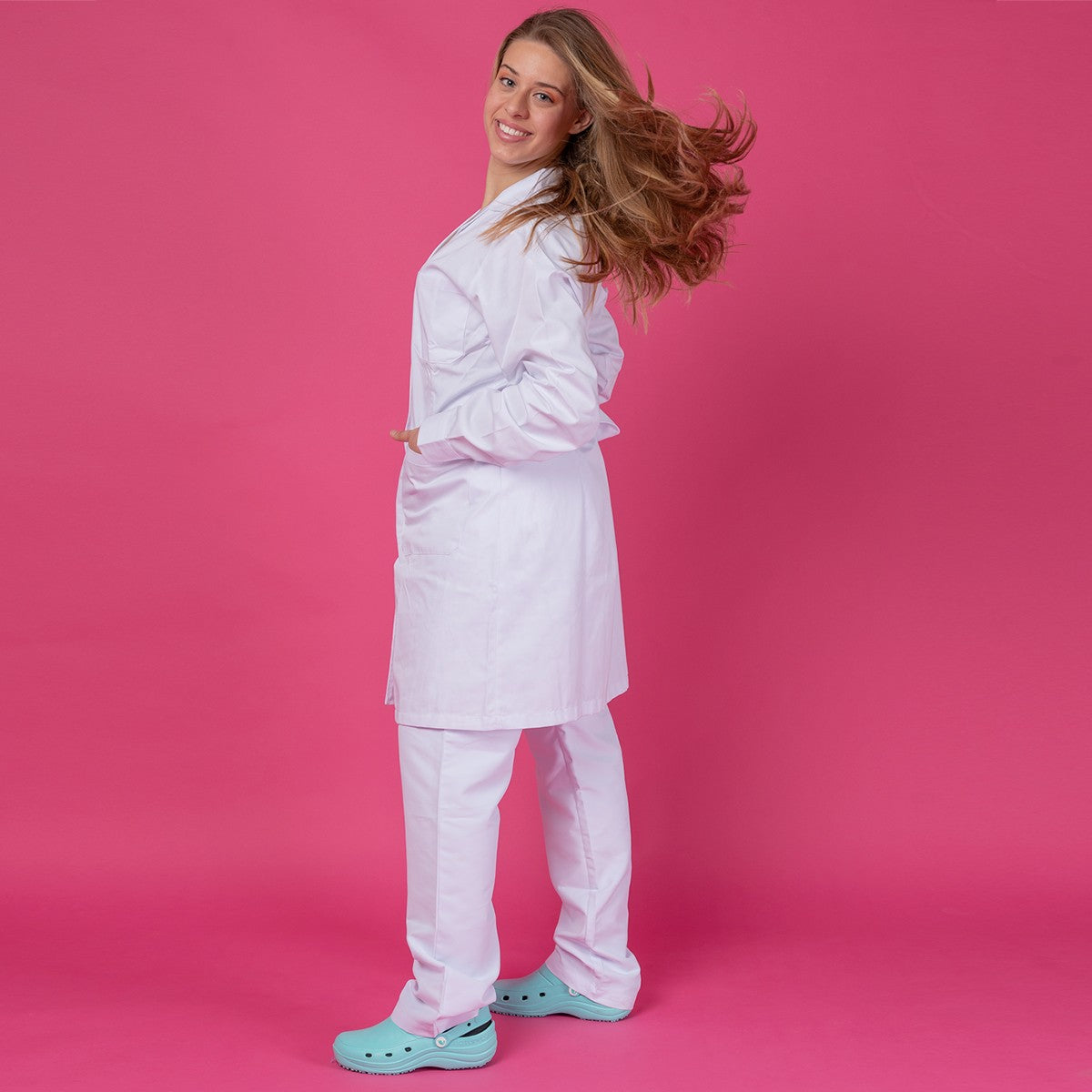 Women's white twill coat -6