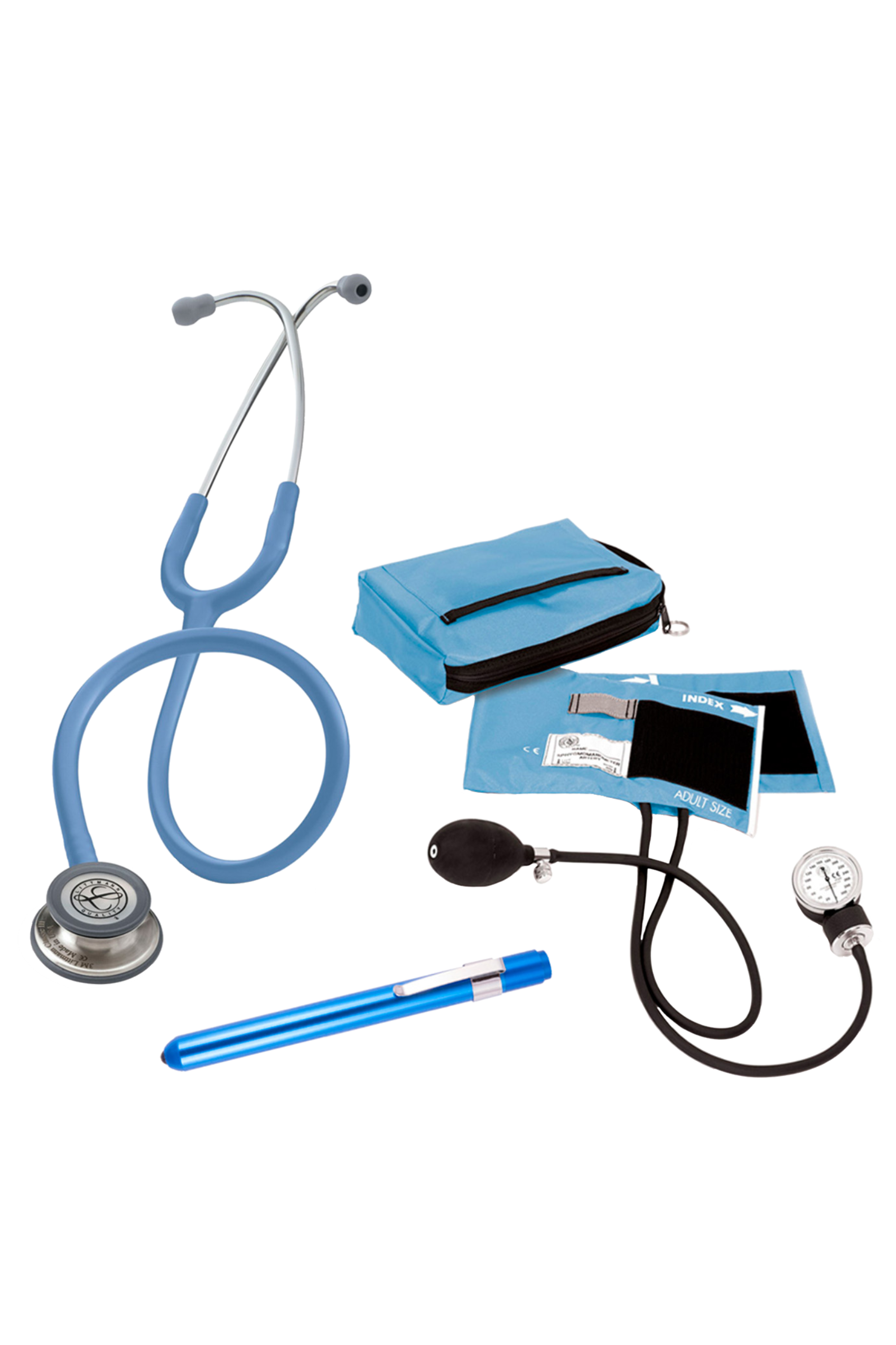Kit de material sanitario para estudiantes con Fonendoscopio Littmann Classic III - Azul-1