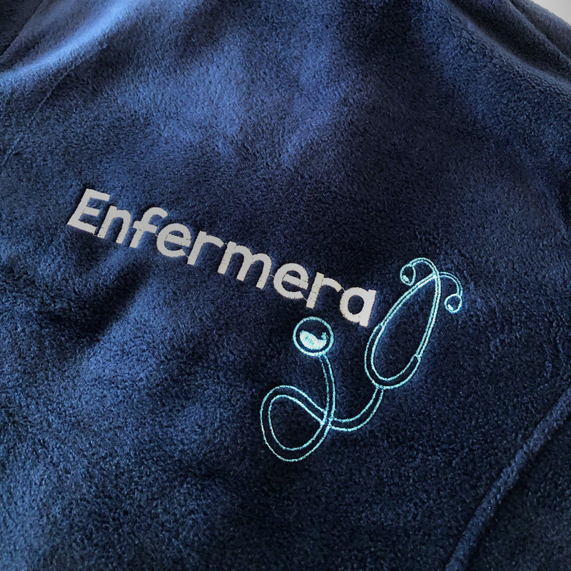 Personalized Women's Fleece Lining - Navy Blue-zoom-