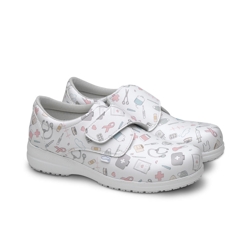 Vegan leather shoe with velcro closure - Instrumental print-zoom-