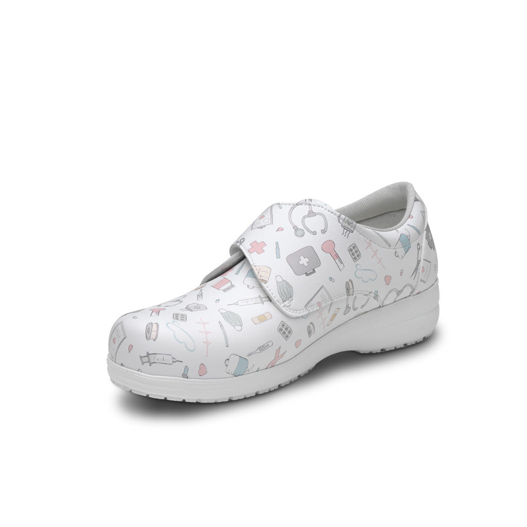 Vegan leather shoe with velcro closure - Instrumental print-3