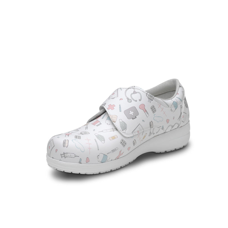 Vegan leather shoe with velcro closure - Instrumental print-zoom-