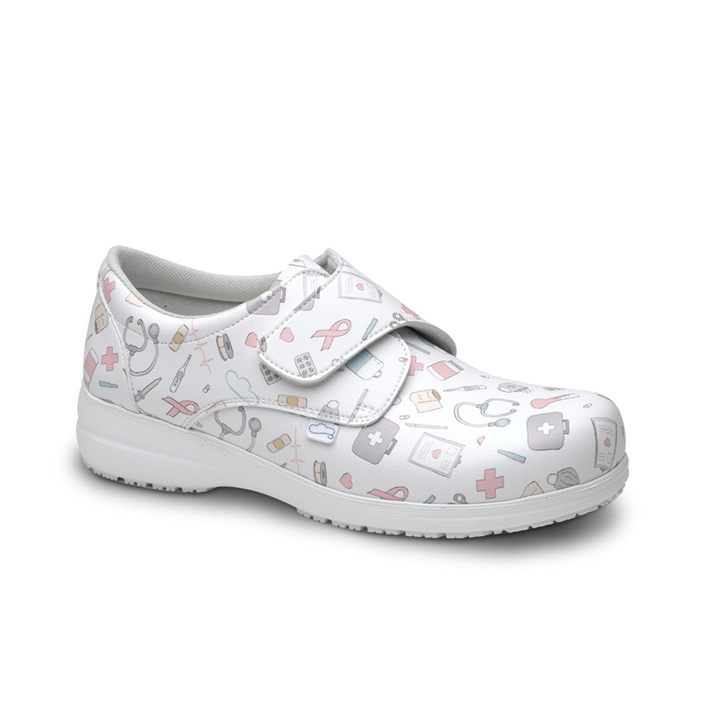 Vegan leather shoe with velcro closure - Instrumental print-zoom-6