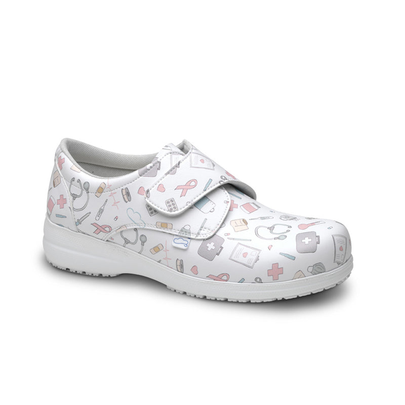 Vegan leather shoe with velcro closure - Instrumental print-zoom-