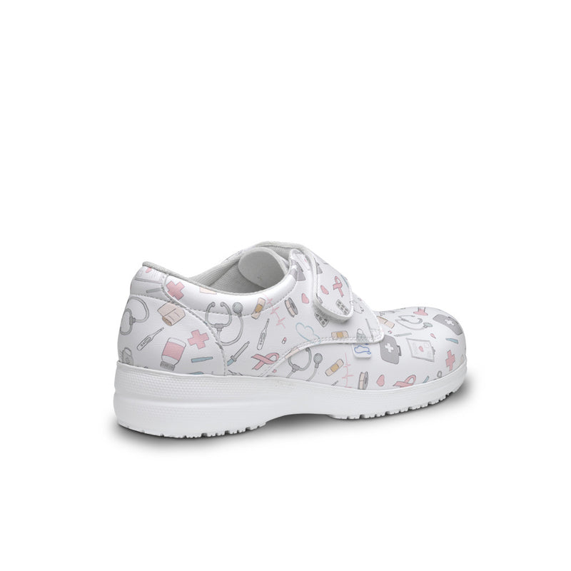 Vegan leather shoe with velcro closure - Instrumental print-zoom-