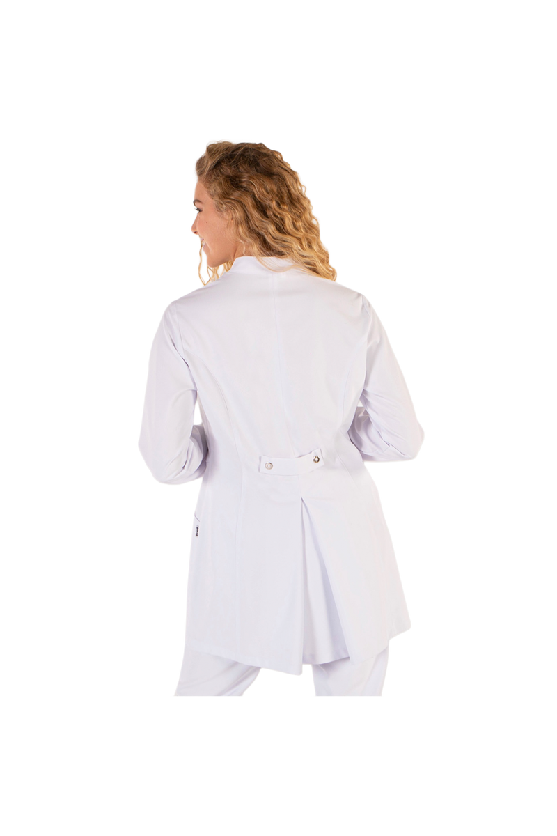 Women's white microfiber bathrobe-zoom-