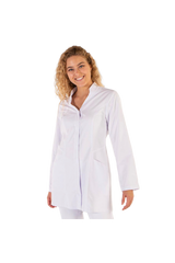Women's white microfiber bathrobe