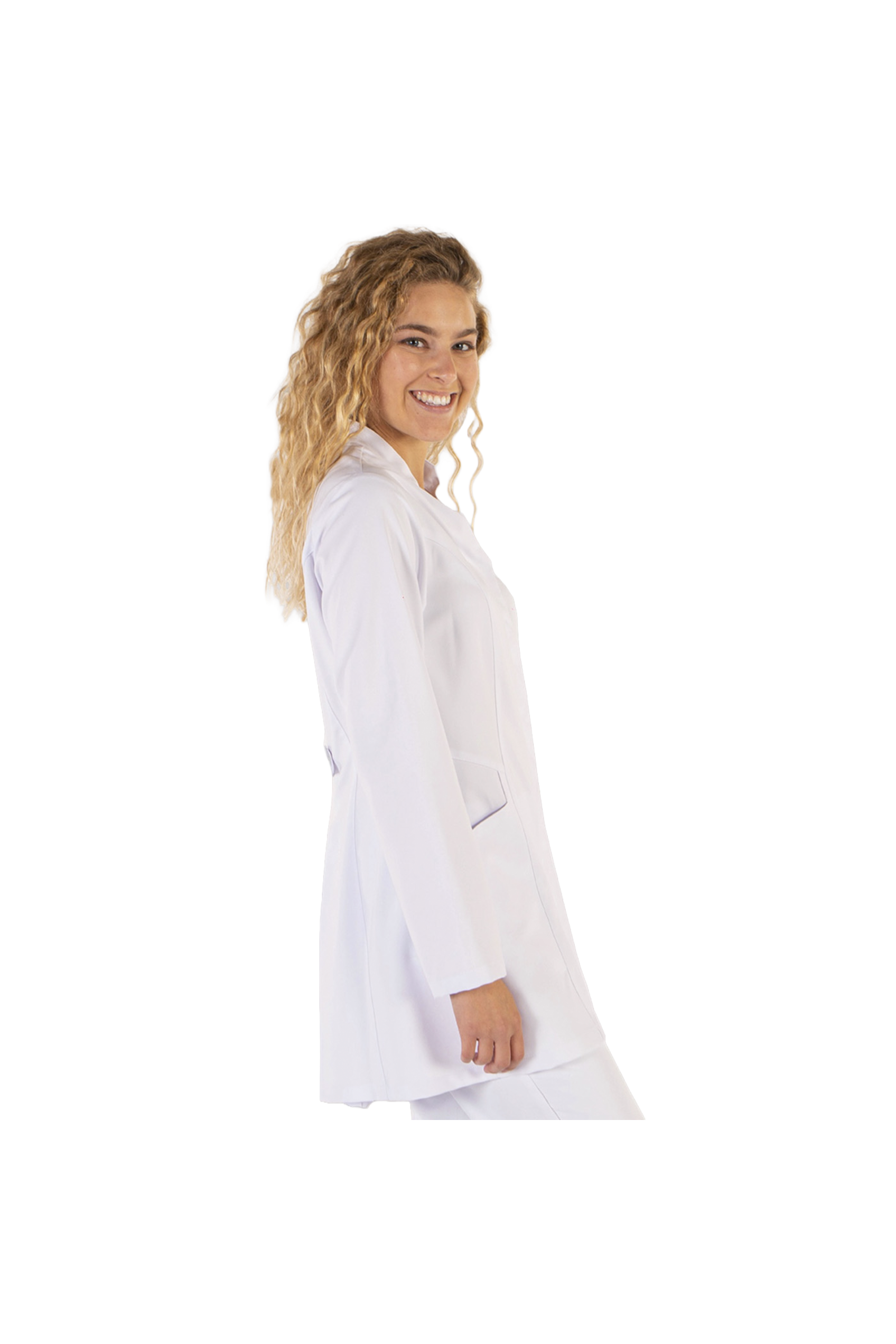Women's white microfiber bathrobe-zoom-3