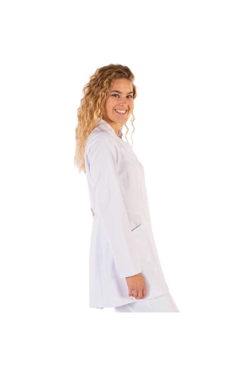 Women's white microfiber bathrobe-zoom-
