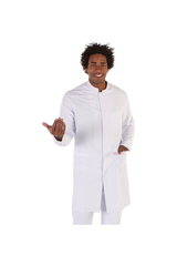 Men's white microfiber lab coat 