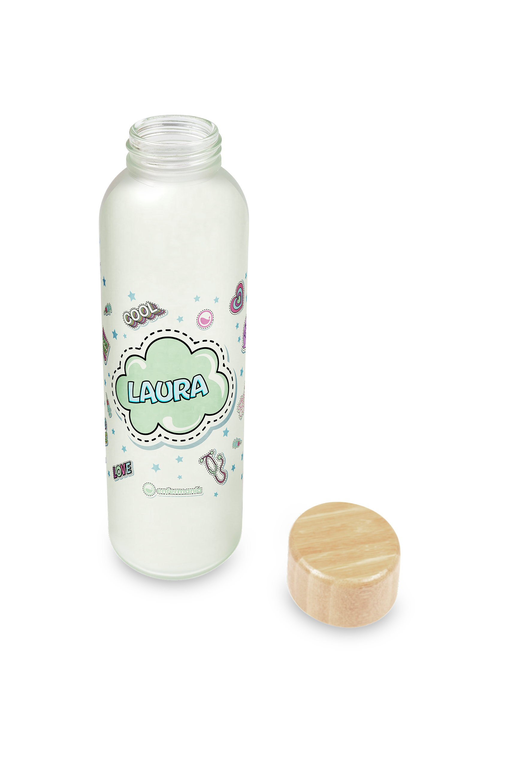 Glass Canister with Bamboo Lid – Stickers Collection-zoom-4