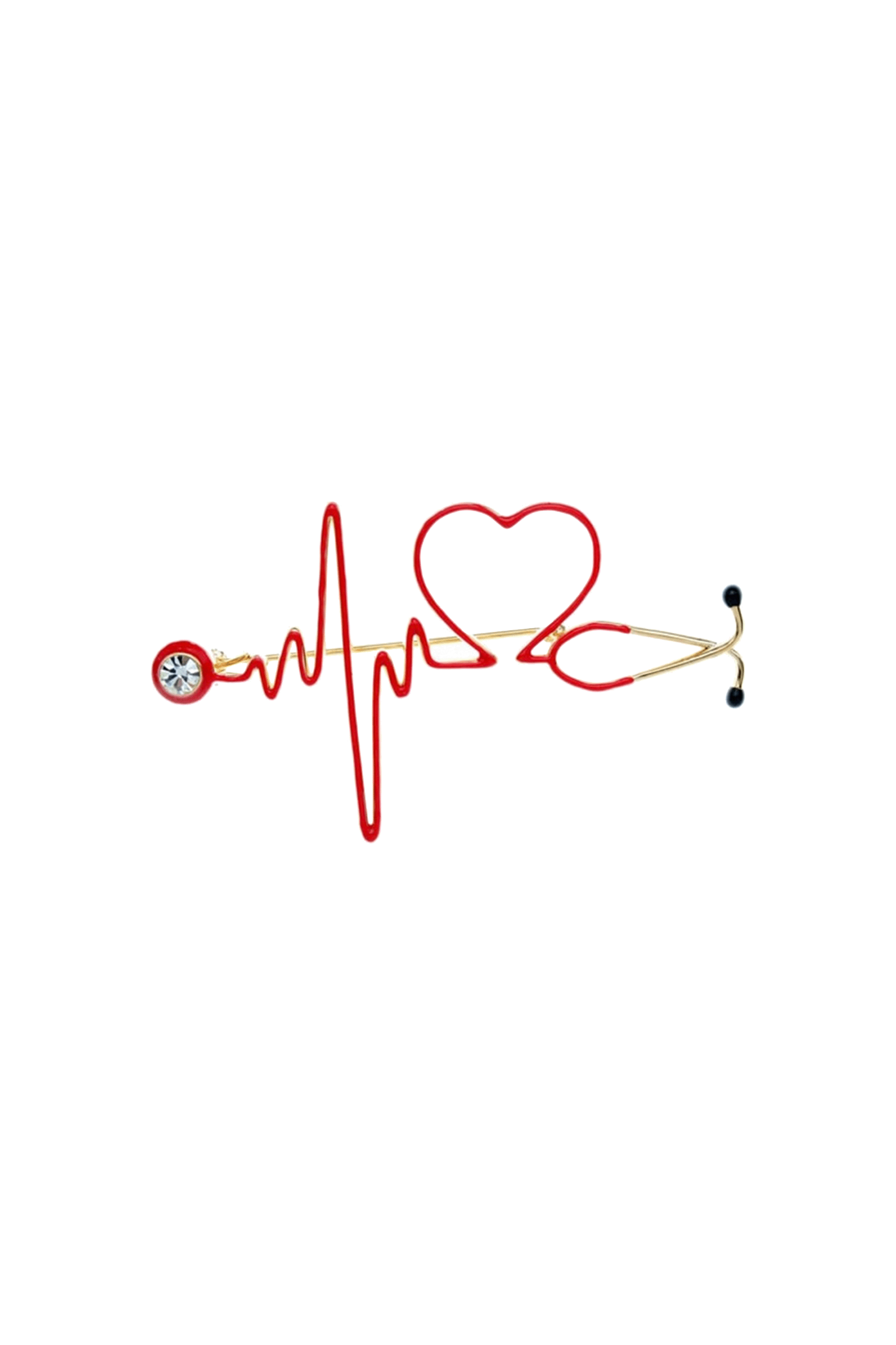 Broche electrocardiograma rojo-3