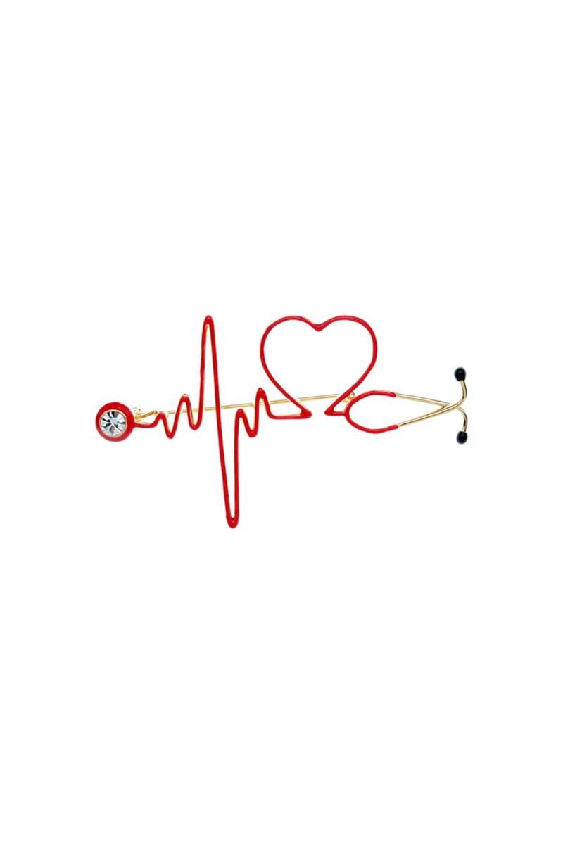 Broche electrocardiograma rojo-zoom-