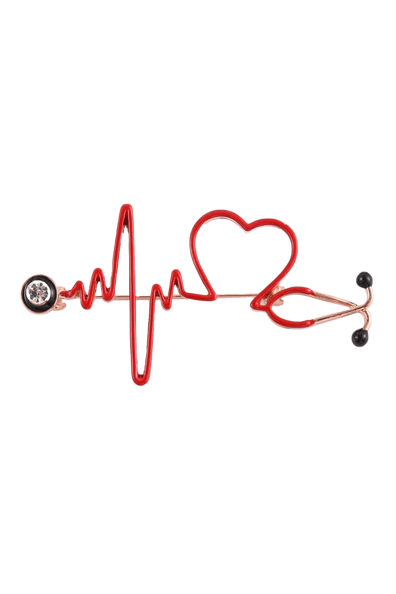 Broche electrocardiograma rojo-zoom-