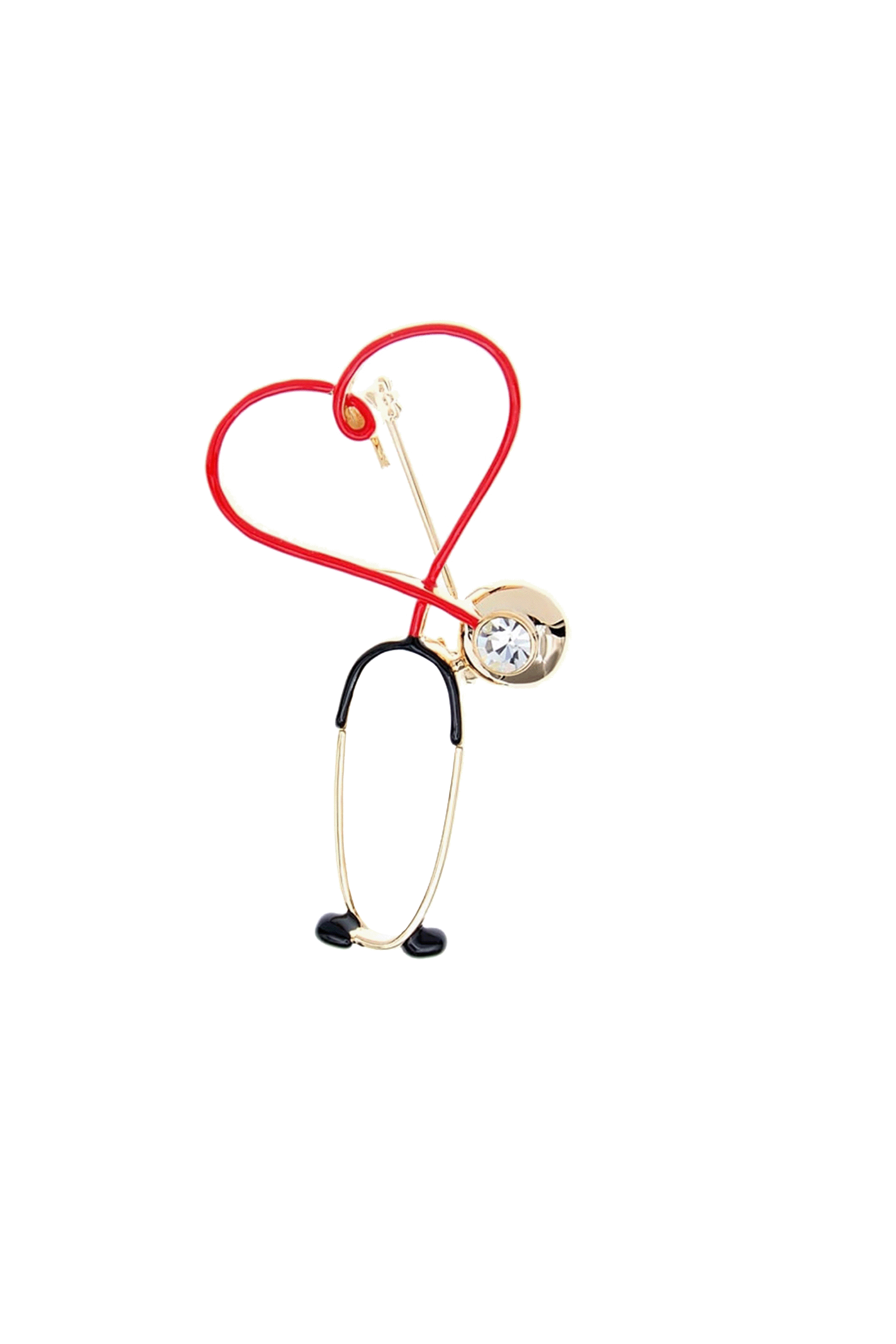 Broche electrocardiograma rojo-5