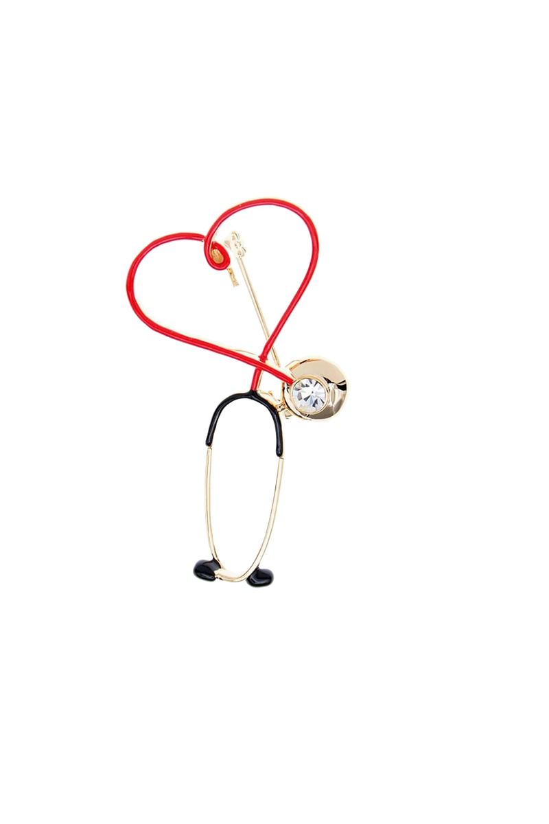 Broche electrocardiograma rojo-zoom-