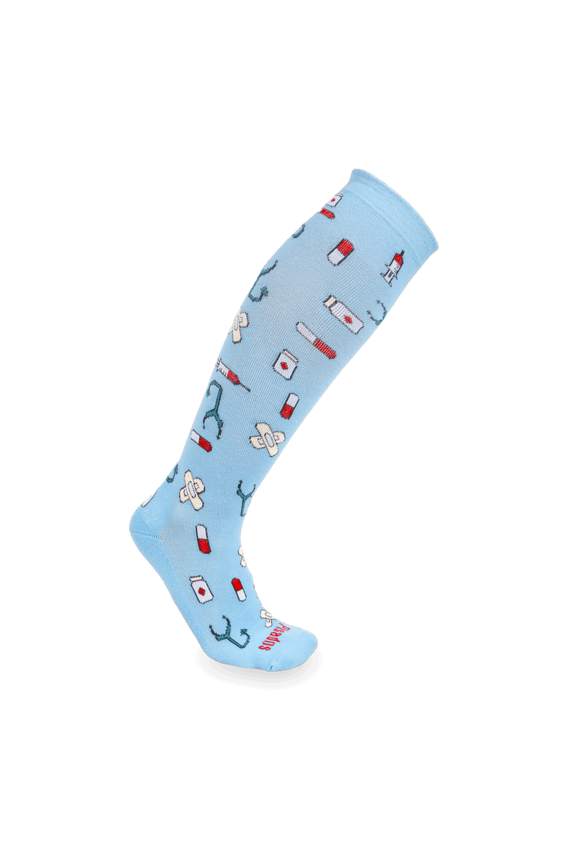 Printed Compression Socks - Blue Healthy Tools-zoom-