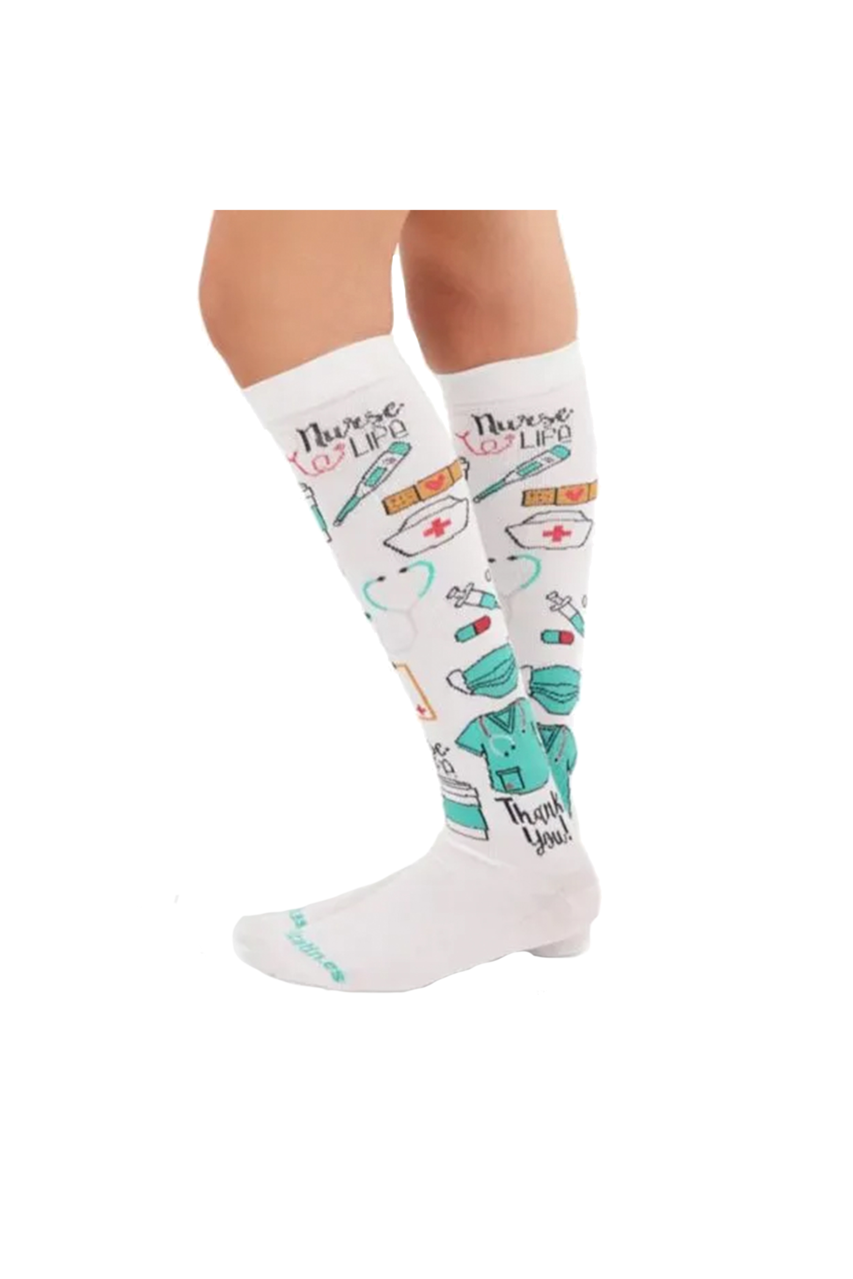 Printed Compression Socks - Nurse Life-zoom-1