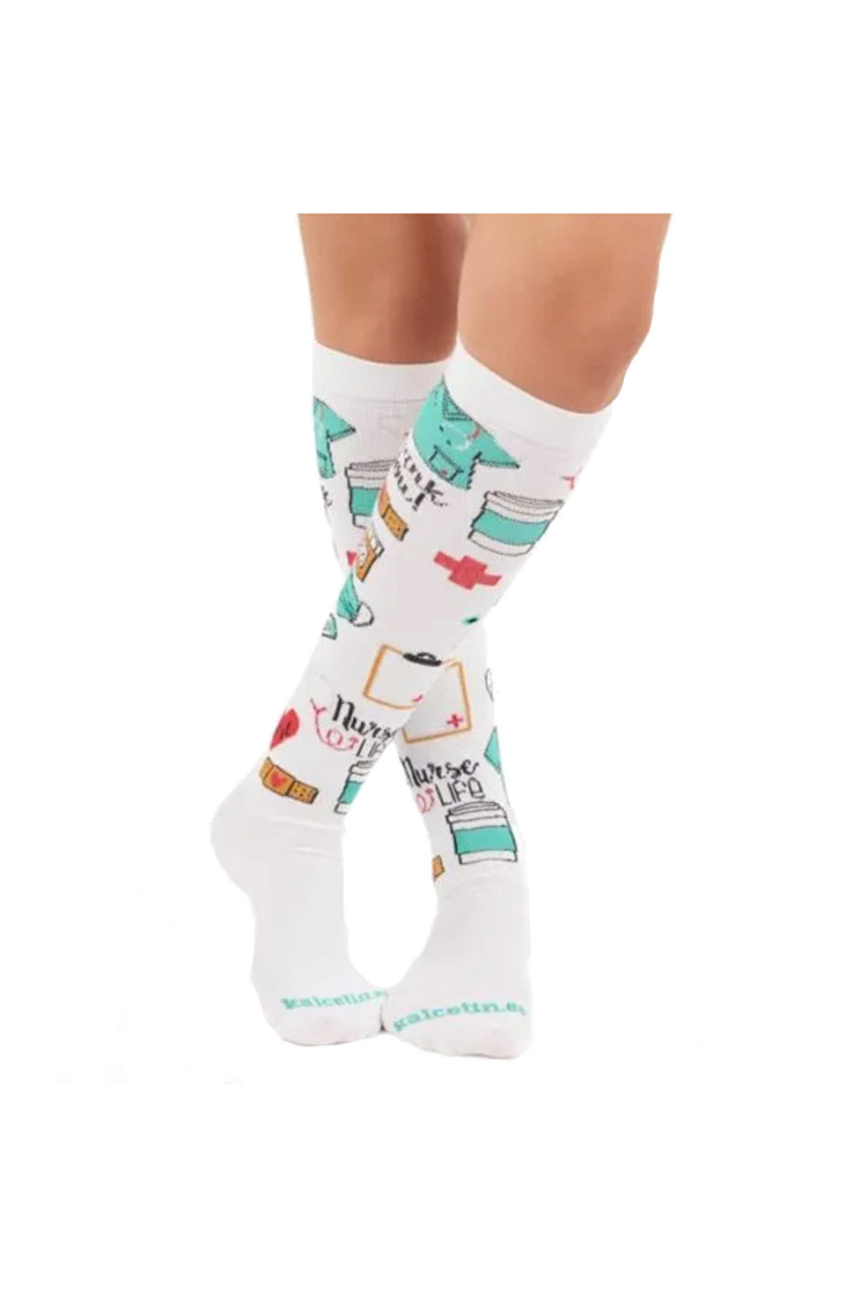 Printed Compression Socks - Nurse Life-3