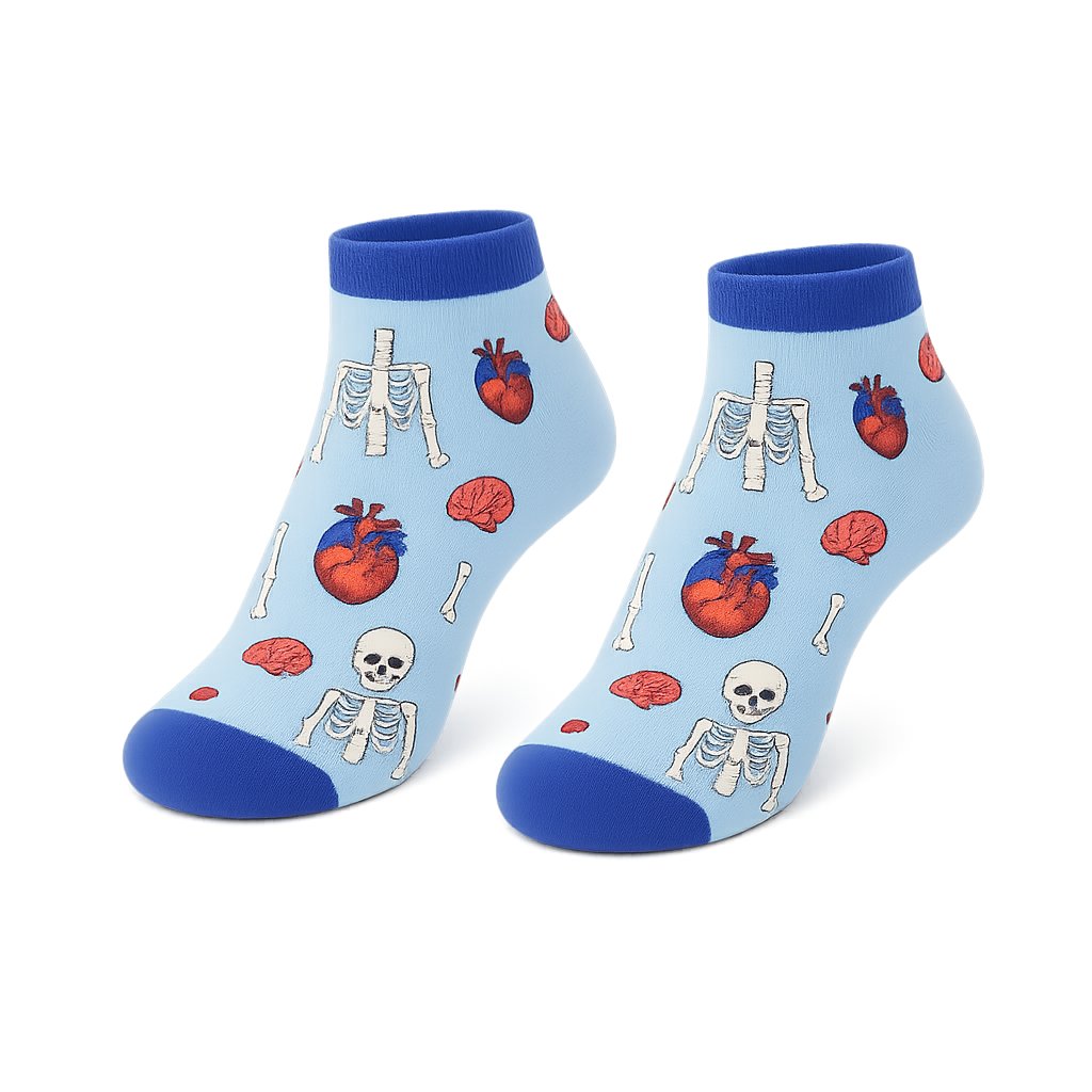 Printed Ankle Socks – Anatomy -zoom-1