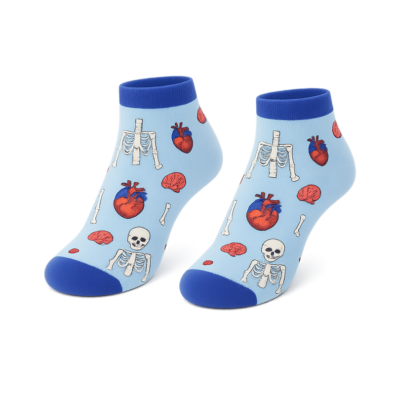Printed Ankle Socks – Anatomy -zoom-