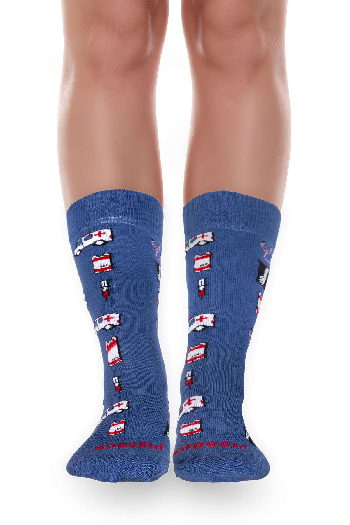 Calcetines con estampado de urgencias en vista frontal