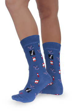 Calcetines con estampado de urgencias en vista lateral