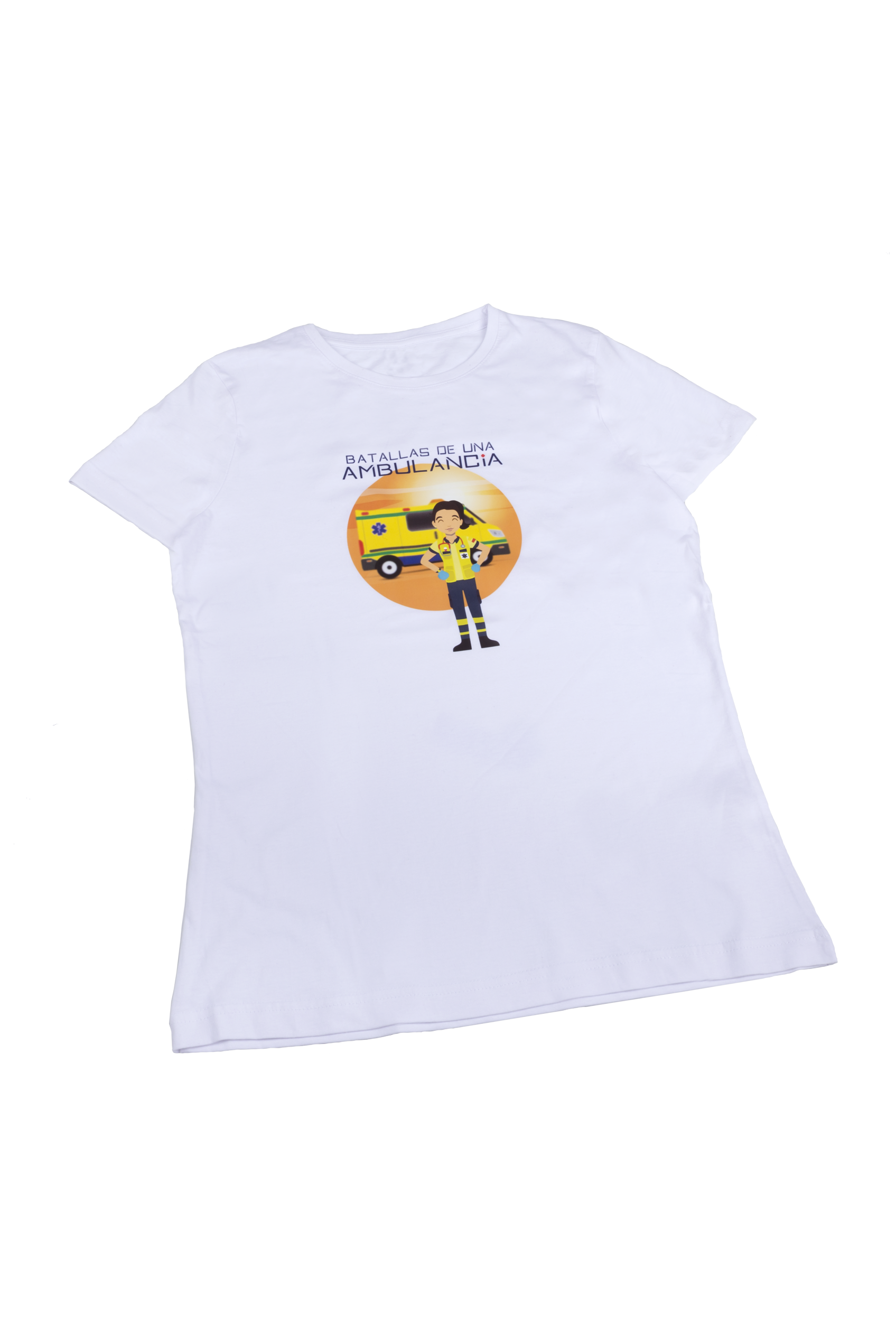 T-shirt branco mulher - Batalhas de uma ambulância