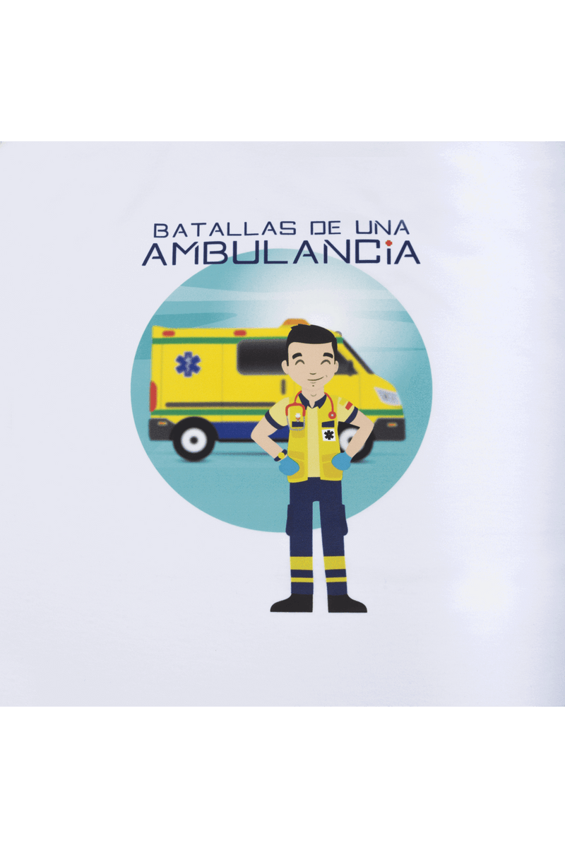 T-shirt Branca Homem – Batalhas de uma Ambulância-zoom-