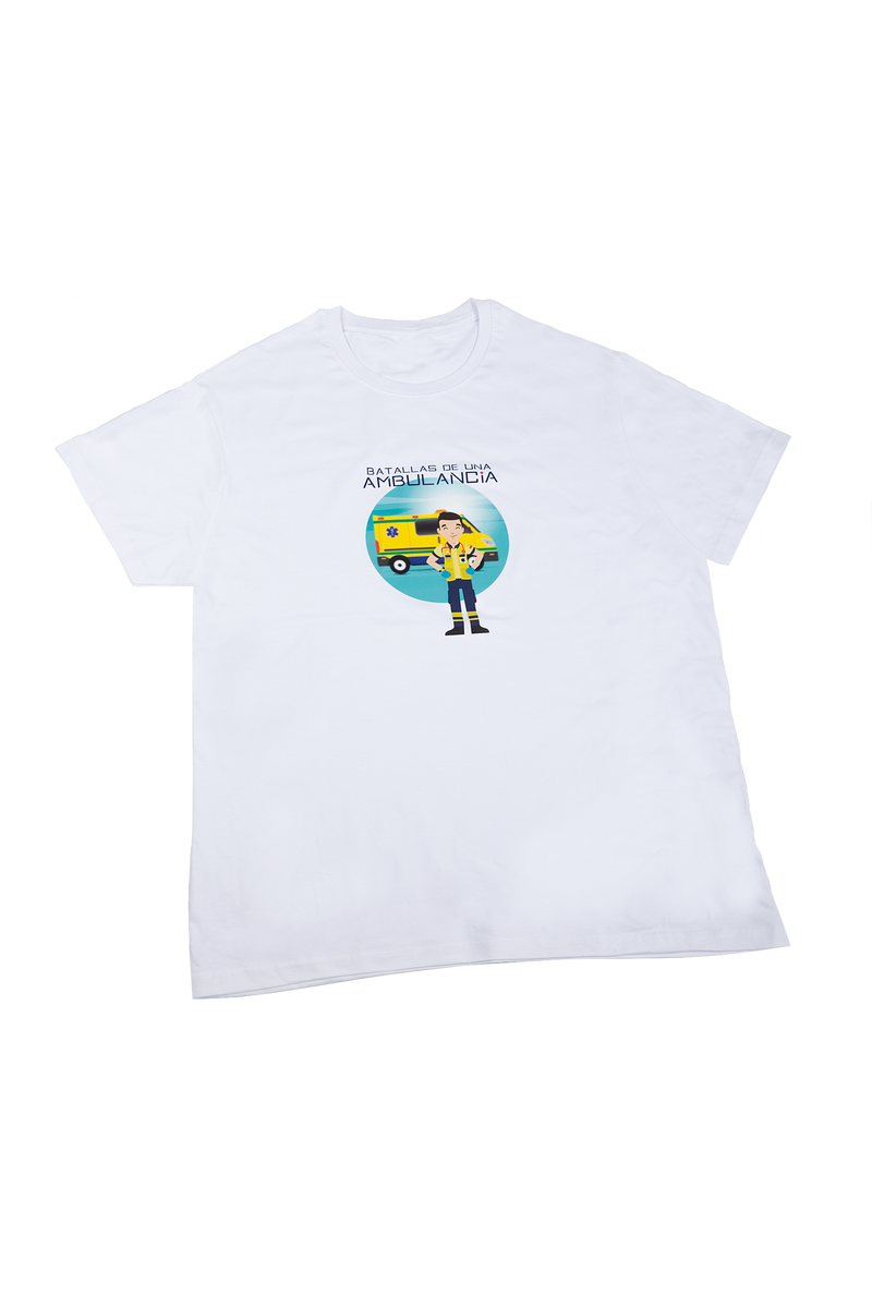T-shirt Branca Homem – Batalhas de uma Ambulância-zoom-